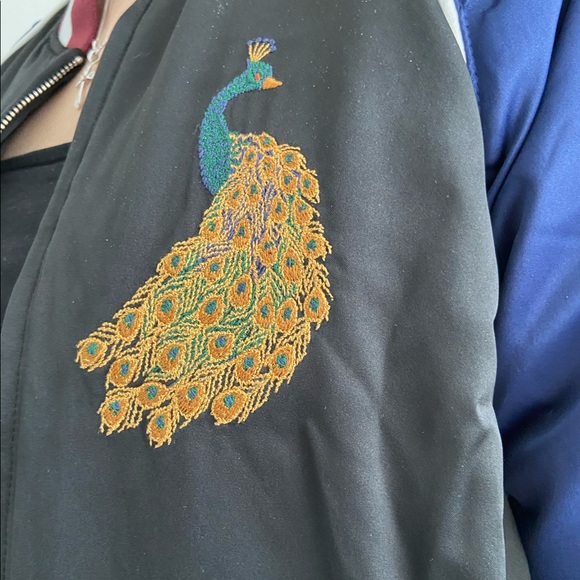 Aritzia Wilfred Embroidered Satin Bomber Jacket - Picture 5 of 8